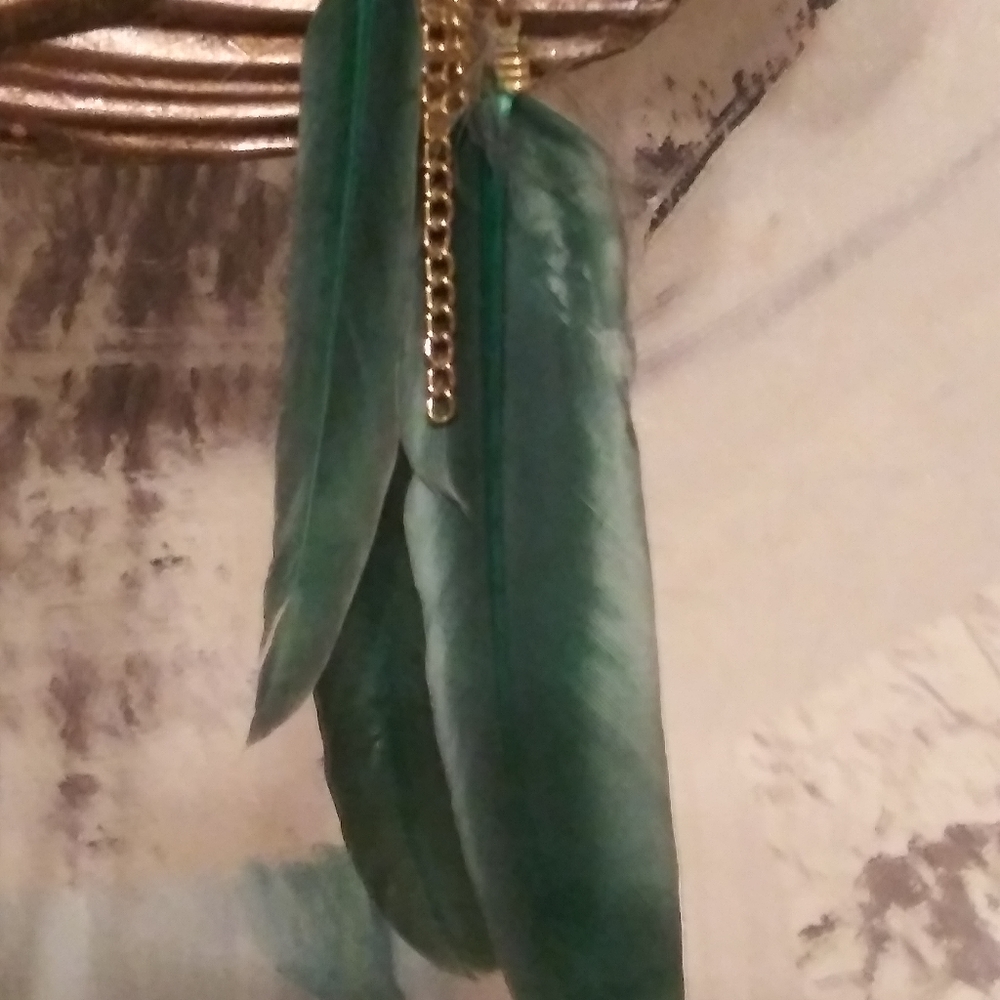 Feather Rhinestone Chain Long Earrings - Picture 3 of 10